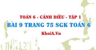 Bài 9 trang 75 SGK Toán 6 tập 1 Cánh Diều